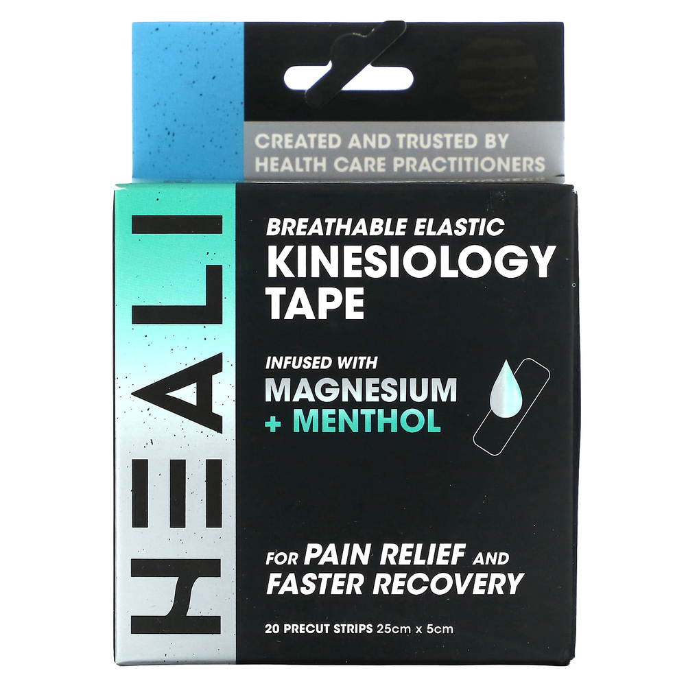 Heali Medical Corp, дышащее эластичное кинезиологическое тейпирование, черная зебра, 20 вырезанных полосок