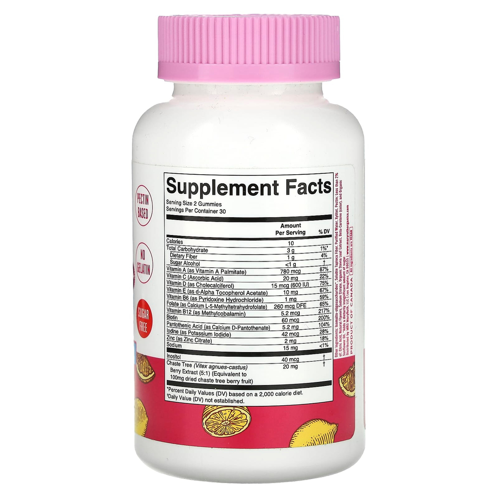 MaryRuth's, жевательные мультивитамины для женщин старше 40 лет с ягодами витекса, со вкусом лимонада, 60 жевательных таблеток