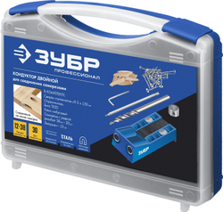 ЗУБР два отверстия, двойной кондуктор для глухих отверстий, Профессионал (30091)