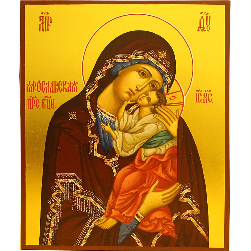 Ярославская Божия Мать. Рукописная икона.