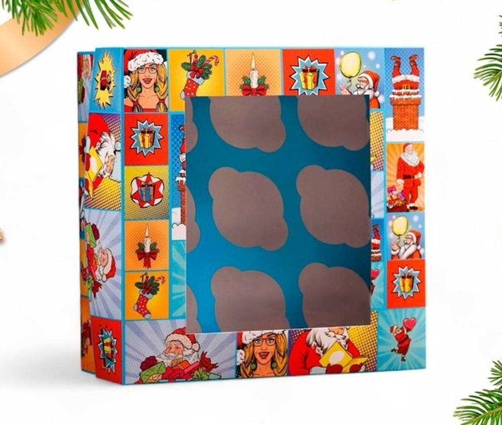 Коробка для капкейков, 9 ячеек с окном