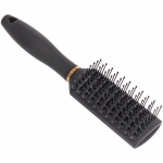 Расческа массажная «СЕКРЕТ ТВОЕЙ КРАСОТЫ», продувная, цвет черный, матовое покрытие, 4,3*22см