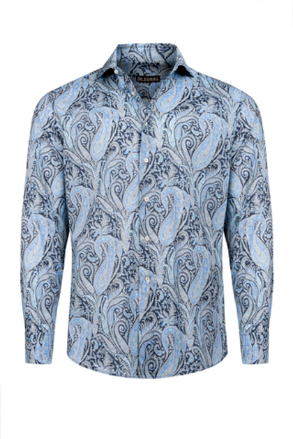 Рубашка сине-голубая с принтом пейсли Felix&Isabelle
