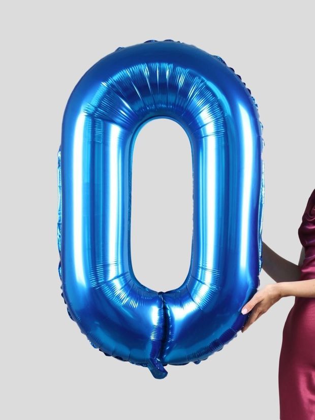 FM Шар 40" / 102 см "Цифра 0" Синий (БГ-60)