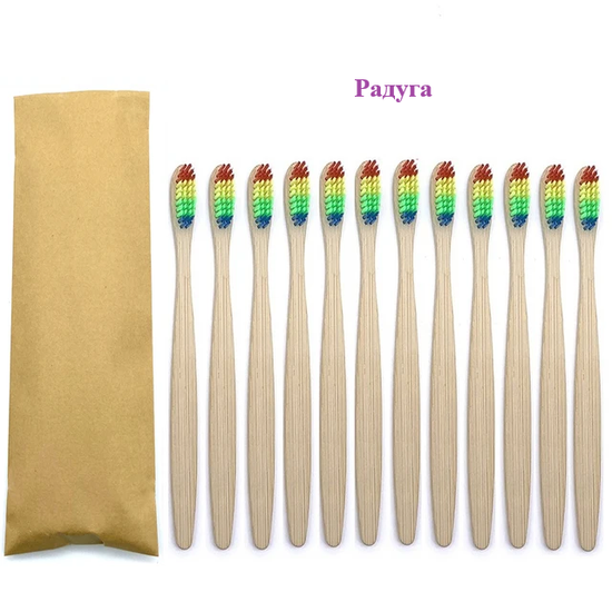 Бамбуковая зубная щетка средней жесткости