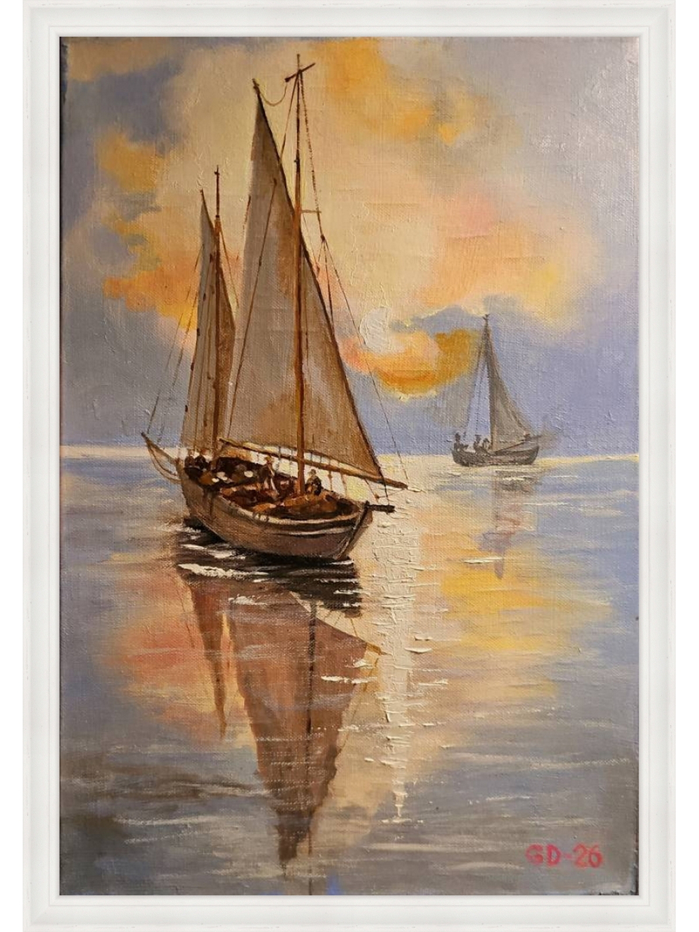 Картина авторская маслом на холсте 33х46 см на стену для интерьера "Мраморное отражение"