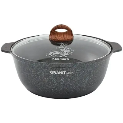 Кастрюля-жаровня 5л «Granit ultra» (blue) со стеклянной крышкой жгг52а