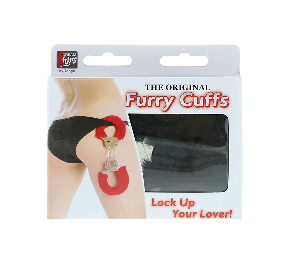 Металлические наручники с чёрной меховой опушкой Metal Handcuffs With Plush
