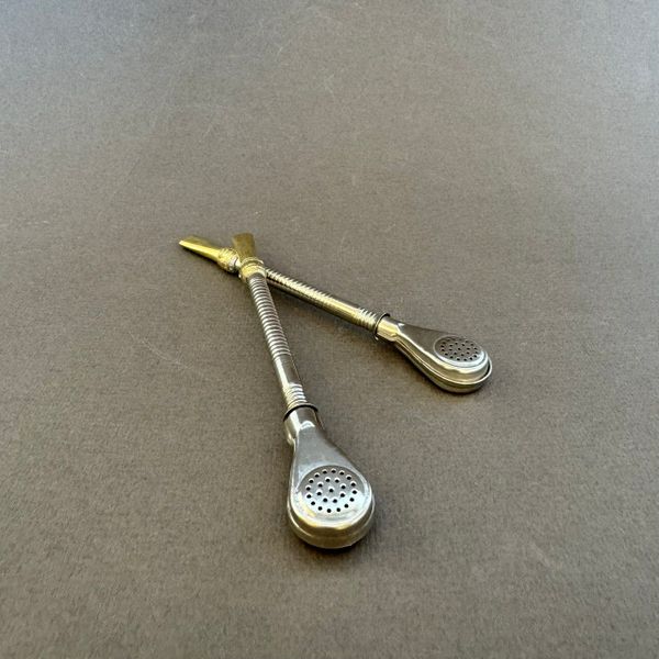 Бомбижья (бомбилья) металическая,  разборная, с ситом в форме капли, 14.5см