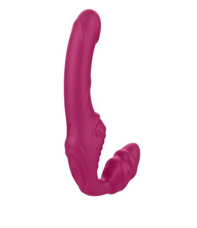 Бордовый безремневой вибрострапон с пультом ДУ Artemis - 22 см. (Цвет: бордовый)