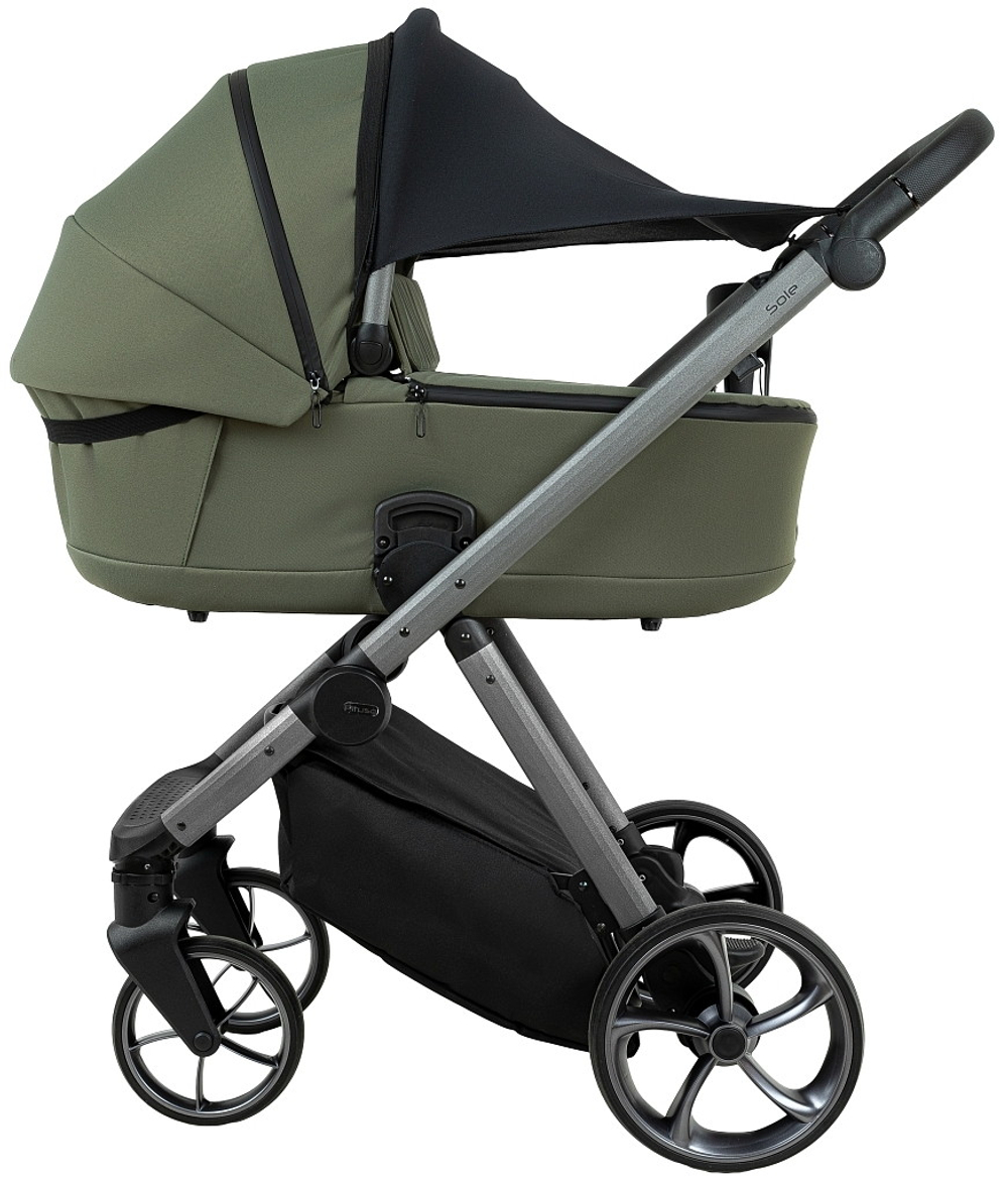 Детская коляска Pituso Sole 3 в 1 с автокреслом Santiso Pro Black PMPT/022 Field Green