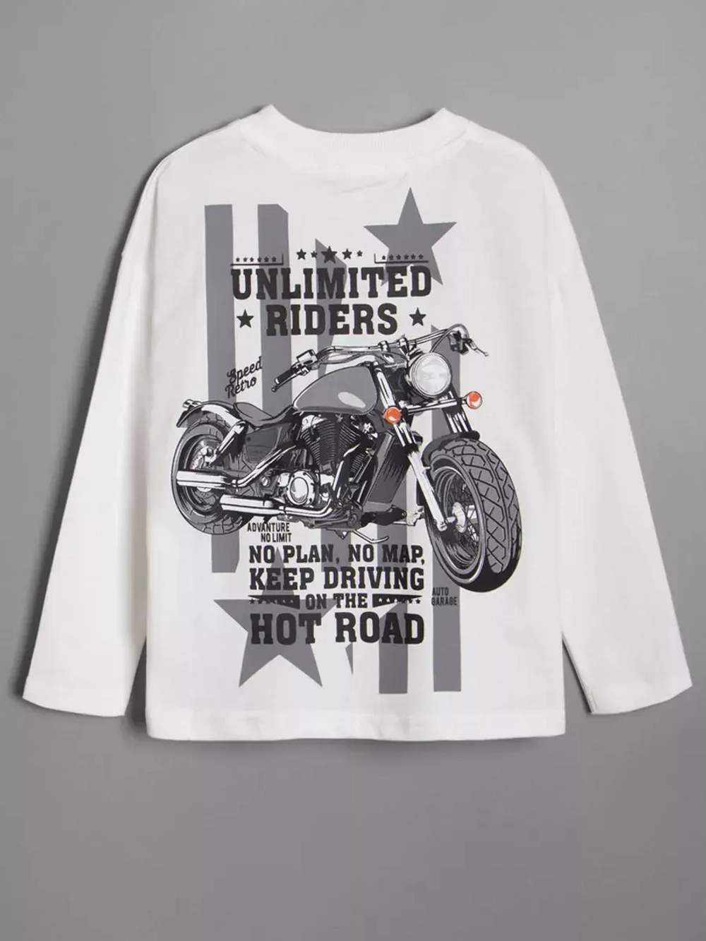 Белый лонгслив оверсайз для школы