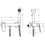 Гигиенический душ Azario Alanti со смесителем, керамический картридж, однорычажный, шланг 150 см, золото матовое (AZ-K2532MG)