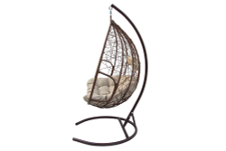 Кресло подвесное двойное Феникс арт.CN3423-МТКОР (стойка+осн.КОРИЧ,корзн.кор..,подуш.беже.3уп. (M))
