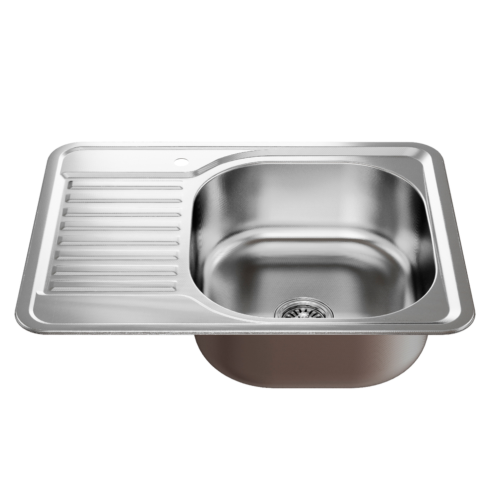 Мойка врез 65х50 (0,8) прав вып 3 1/2  MIXLINE 18см с сифоном ДЕКОР