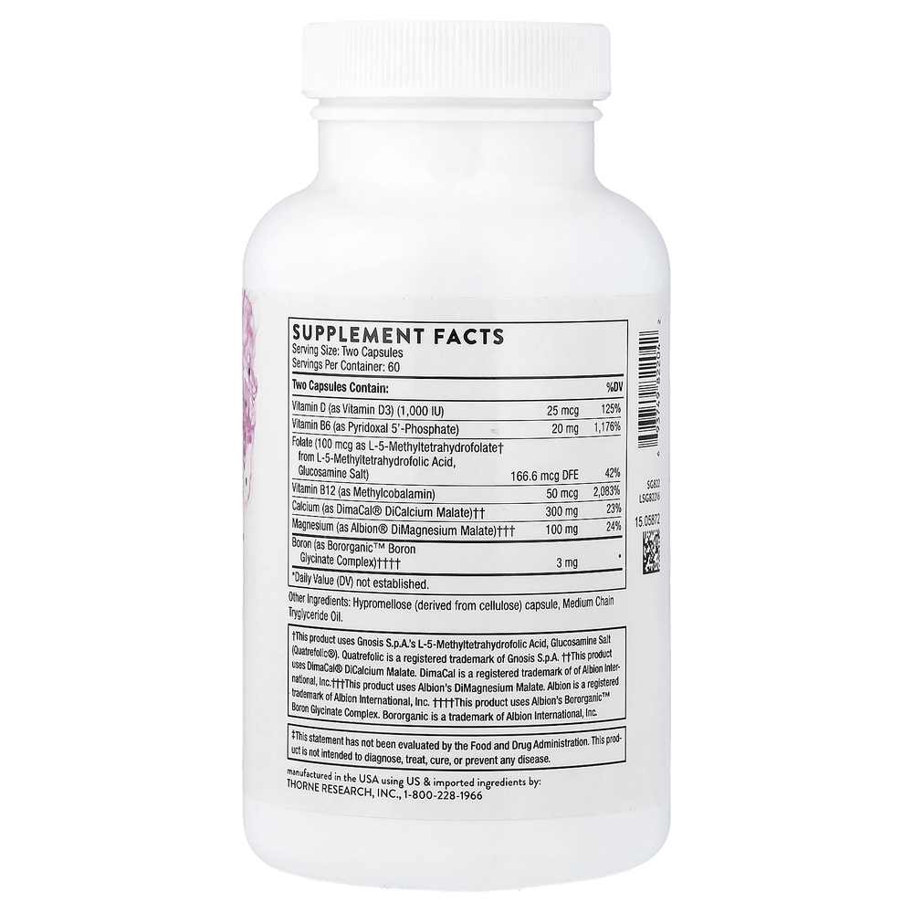 Thorne, улучшенное средство для поддержки костей, 120 капсул