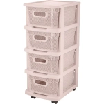 Комод Keeplex Ajur с корзинами на колесиках четырехсекционный компакт 37х73см бежевый т