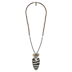 Колье Nature Bijoux, Zebra, с тигровым глазом, перламутром и смолистым песком в смоле, NB24.2-15CP43