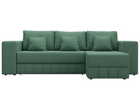 Диван угловой Лига-076 угол универсальный РОГОЖКА Амур 11 зеленый