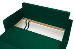 Диван Отто, шагающая еврокнижка, велюр, изумрудный