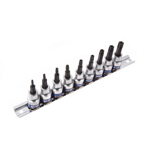KING TONY (3119PR8) Набор торцевых насадок 3/8", TORX с отверстием, Т10-Т50, 9 предметов