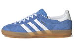 Adidas originals Gazelle Indoor leather trend casual non-slip wear-resistant low-top sneakers women's blue, white and brown