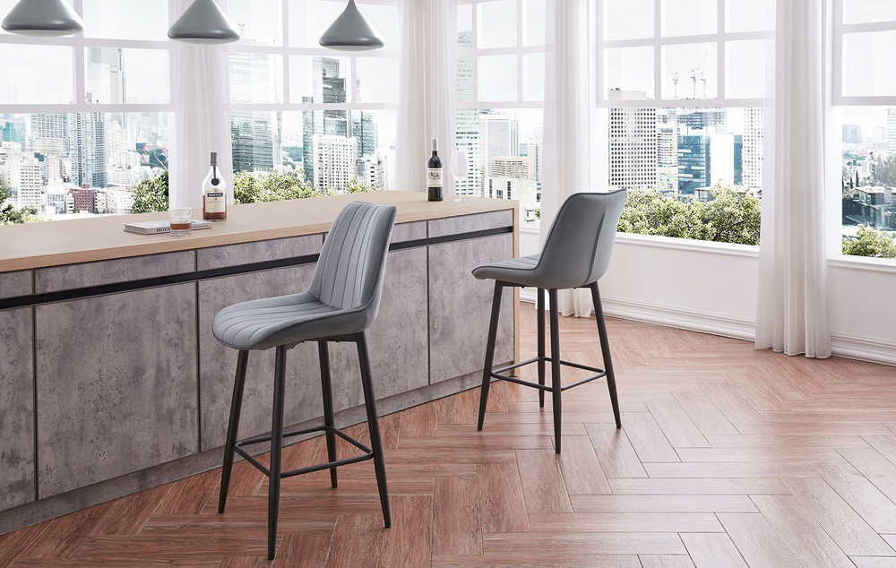 Стул полубарный CG1953B серый UF910-03