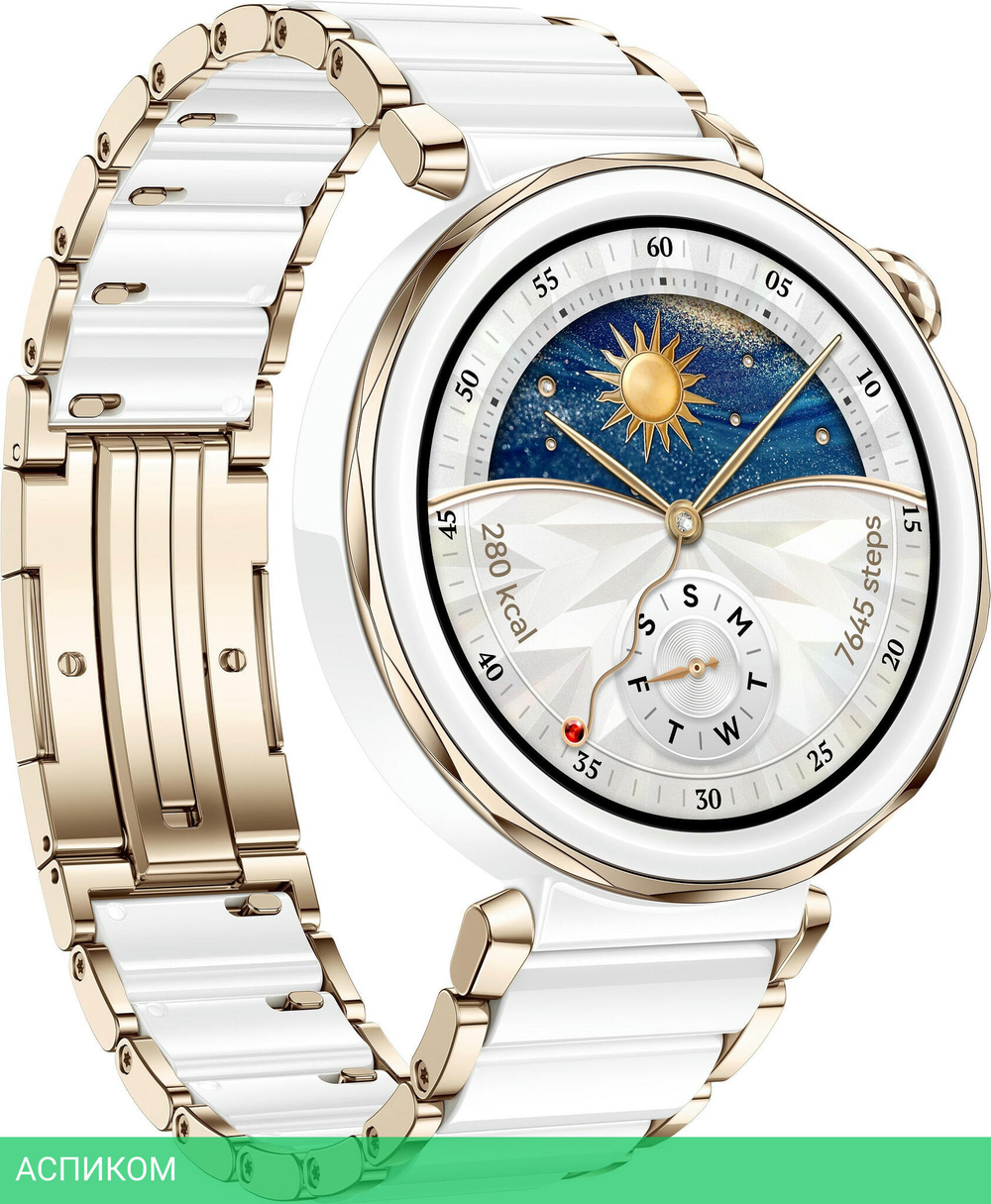 Умные часы Huawei Watch GT 5 Pro 42мм JNA-B29 Ceramic White Strap (55020DGV)