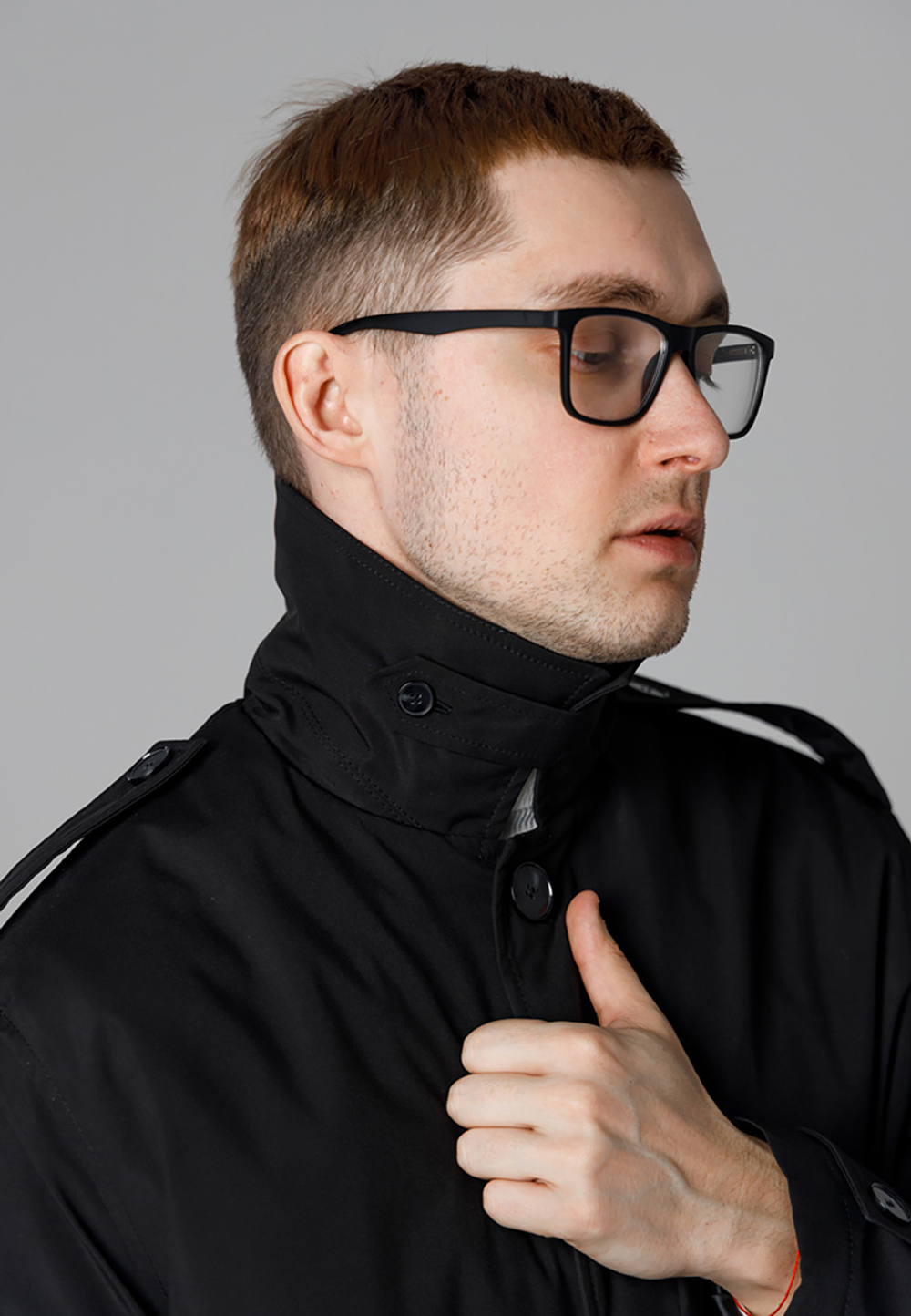 Тренч плащ утепленный демисезонный город горький черный