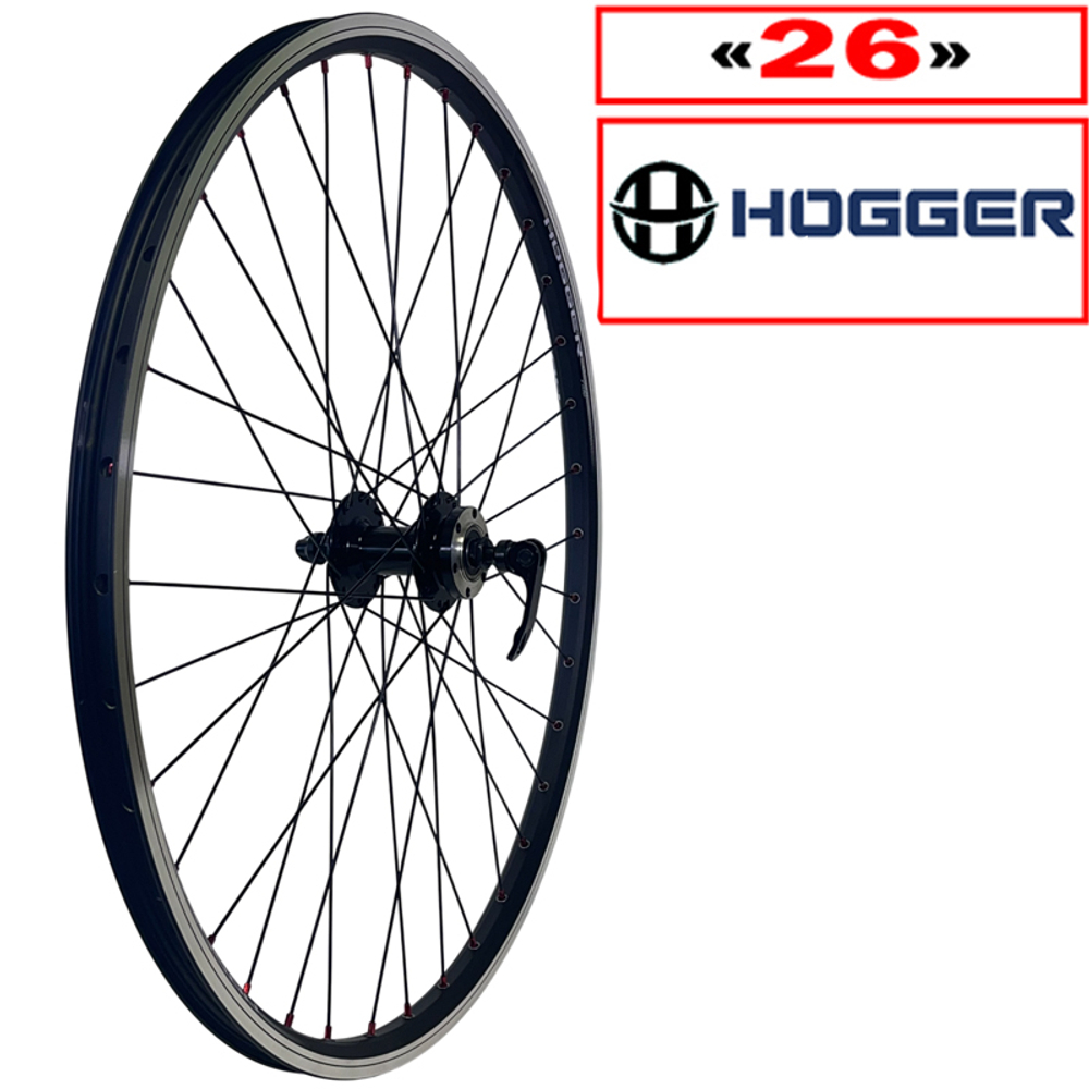 Колесо переднее 26" D HOGGER пром.подш. эксцентрик / обод двойной алюм. черн. CNC SSE A/V 18.4х19 /