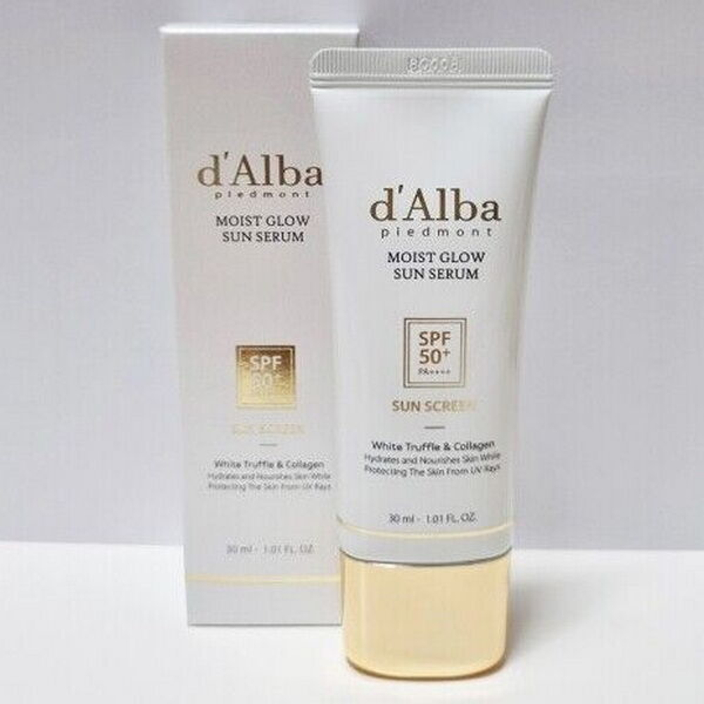 Солнцезащитная сыворотка с трюфелем D'Alba Moist Glow Sun Serum White Truffle&Collagen Sun Screen SPF50+ PA++++, 30мл