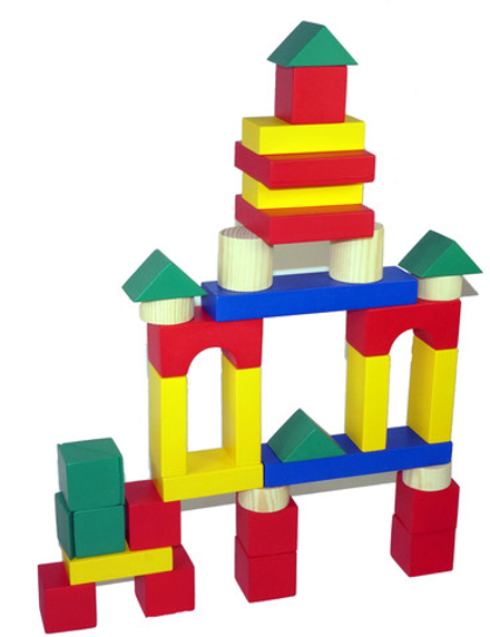 Конструктор детский настольный из дерева. Модель «Строитель» - 36 элементов