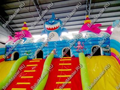 Коммерческий надувной батут "На морском дне" 15*8*7 м