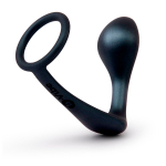 Черное эрекционное кольцо со стимулятором простаты b-Vibe Ringer Cock Ring & Plug BV-080