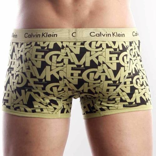 Мужские трусы хипсы желтые Calvin Klein 365 print  Mustard Letters