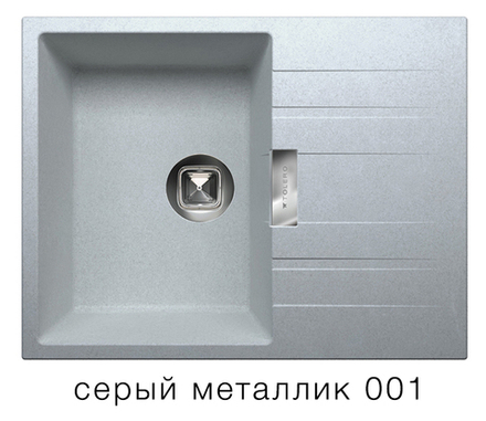 Кухонная мойка Tolero Loft TL-650 650x500мм Серый металлик №001