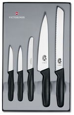 Набор из 5-ти кухонных ножей Victorinox Standart черный, подарочная коробка, 5.1163.5