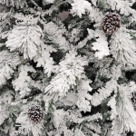 Ёлка «Кружевница» 210 см, ПВХ+Леска с шишками белая снежная посыпка (595 ветки)