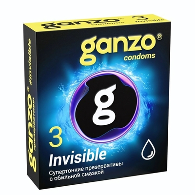 Супертонкие презервативы Ganzo Invisible - 3 шт.