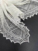 Оренбургский пуховый платок-паутинка А80-01 белый отбеленный