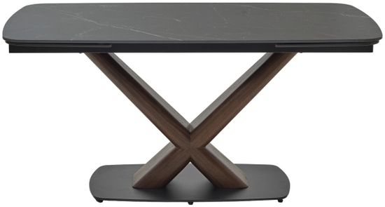 Стол BLANCO 160 MATT BLACK MARBLE SOLID CERAMIC / Орех