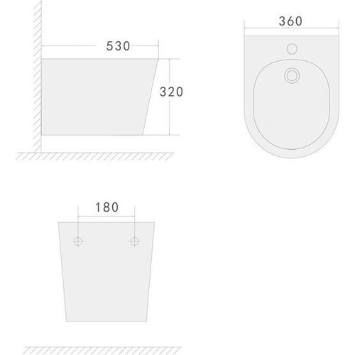 Биде подвесное Boheme Avva 973-W-BIDET, белый глянец