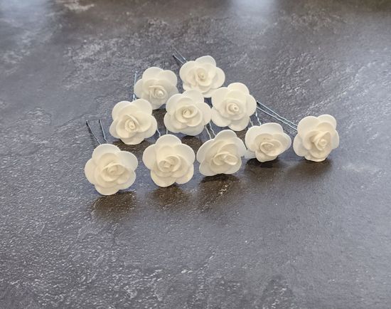 Набор шпилек "Розочки мини" латекс, 5 шт, белые