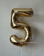 К Шар 40''102 см "Цифра 5" Белое золото (БГ-60)