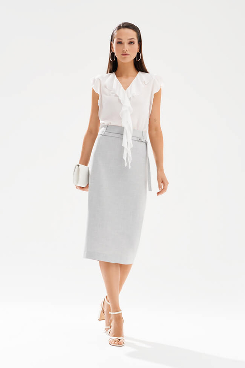 4950 Юбка женская (серый меланж)