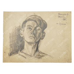 Динес Ю. С. Автопортрет для Орлёнка. Бумага, карандаш. 1950 г.