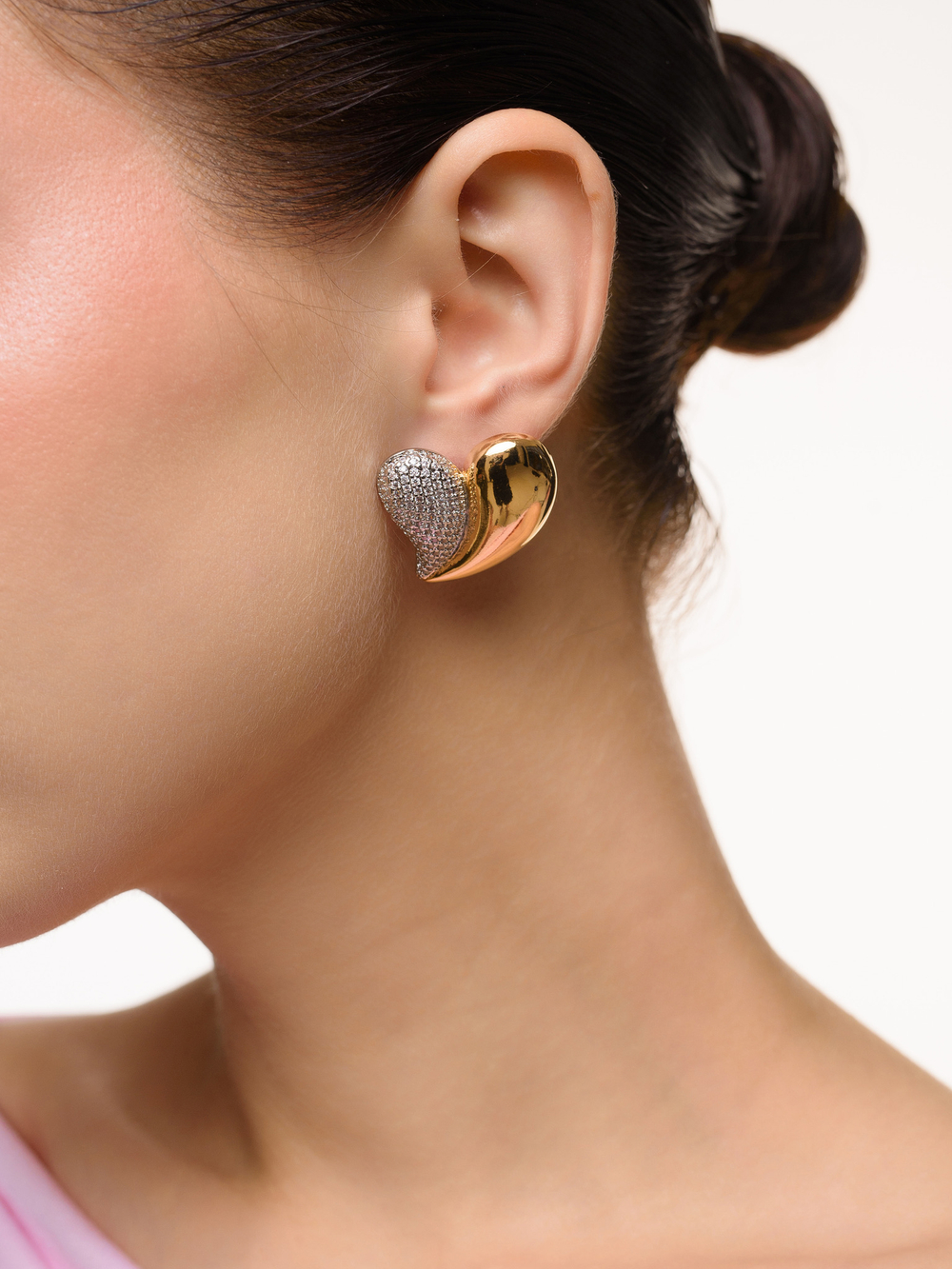 Серьги "Brilliant heart" Bicolor