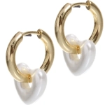 Серьги из гиппоалергенного металла со стразами «ПАЛУМНА», сердечки, цвет золото и серебро, 2,5см