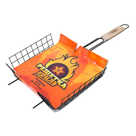 Решетка-гриль ГЛУБОКАЯ универсальная, размер 260х235 мм, глубина 60 мм, оксидированное покрытие, 101405, 701744