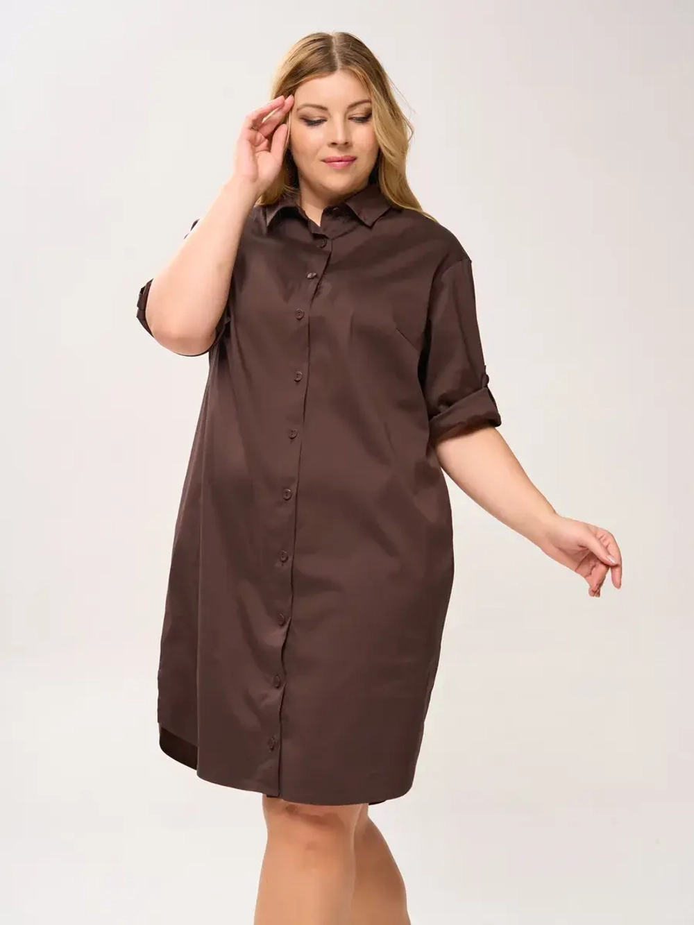 Платье-рубашка с карманами